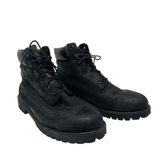 Timberland 6&quot; Premium Boots 7 Y grade school waterproof leather black shoes