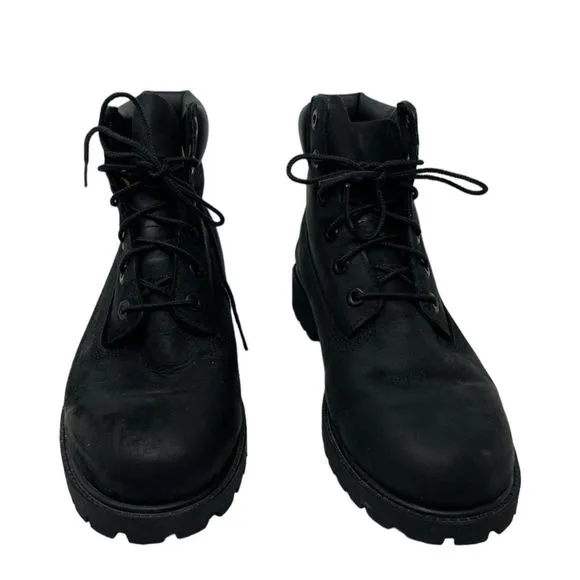 Timberland 6&quot; Premium Boots 7 Y grade school waterproof leather black shoes