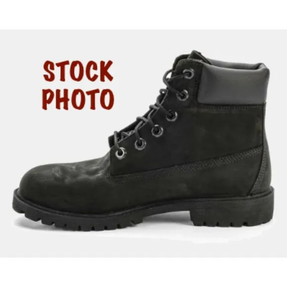 Timberland 6&quot; Premium Boots 7 Y grade school waterproof leather black shoes