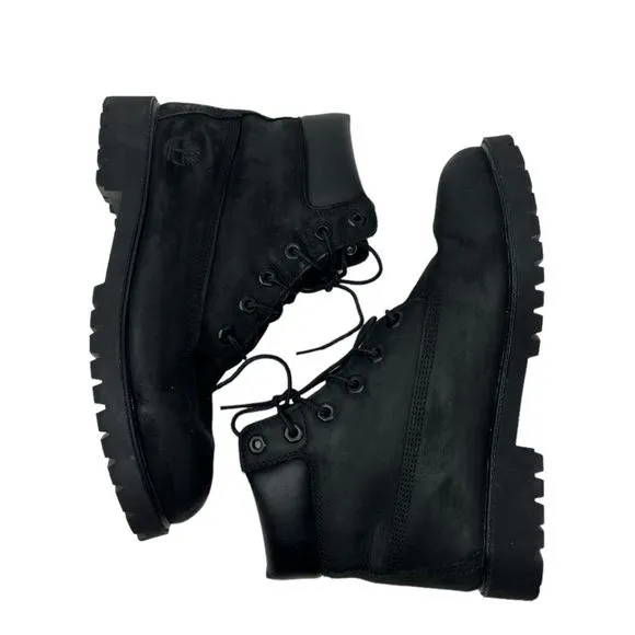 Timberland 6&quot; Premium Boots 7 Y grade school waterproof leather black shoes