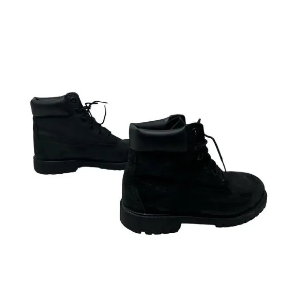 Timberland 6&quot; Premium Boots 7 Y grade school waterproof leather black shoes