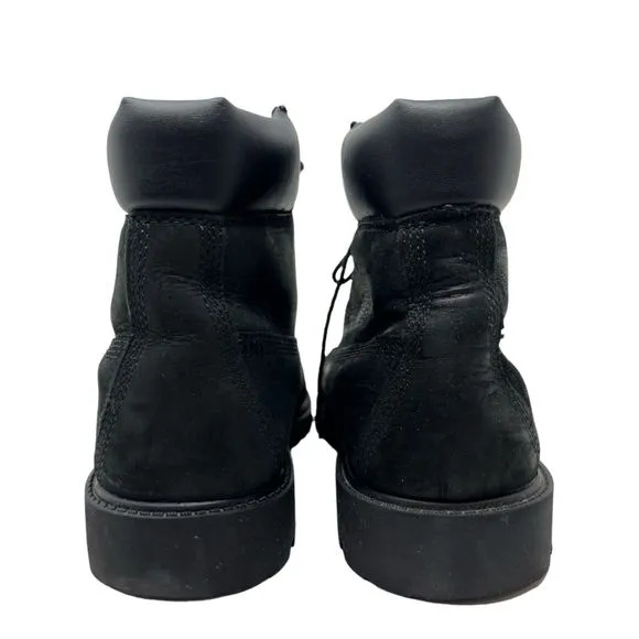 Timberland 6&quot; Premium Boots 7 Y grade school waterproof leather black shoes