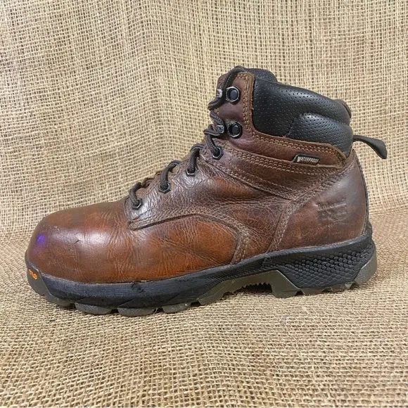 Timberland Boots PRO TiTAN EV 6&quot;Waterproof Comp Toe Work Brown  Size 8.5 M