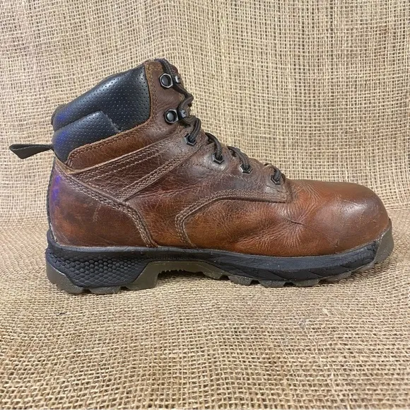 Timberland Boots PRO TiTAN EV 6&quot;Waterproof Comp Toe Work Brown  Size 8.5 M