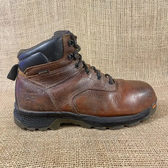 Timberland Boots PRO TiTAN EV 6&quot;Waterproof Comp Toe Work Brown  Size 8.5 M