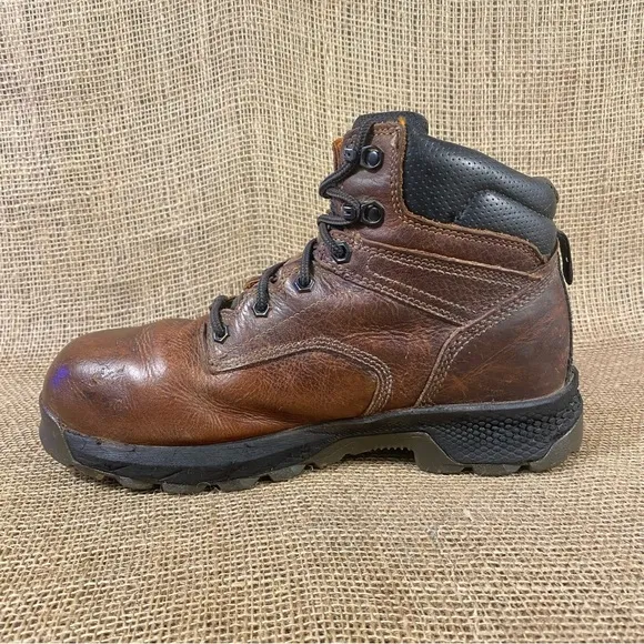 Timberland Boots PRO TiTAN EV 6&quot;Waterproof Comp Toe Work Brown  Size 8.5 M