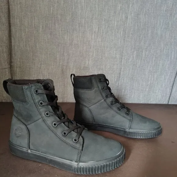 Timberland Boots Womens Size 7.5 Black Skyla Bay 6&quot; Ankle Bootie Shoes Flats