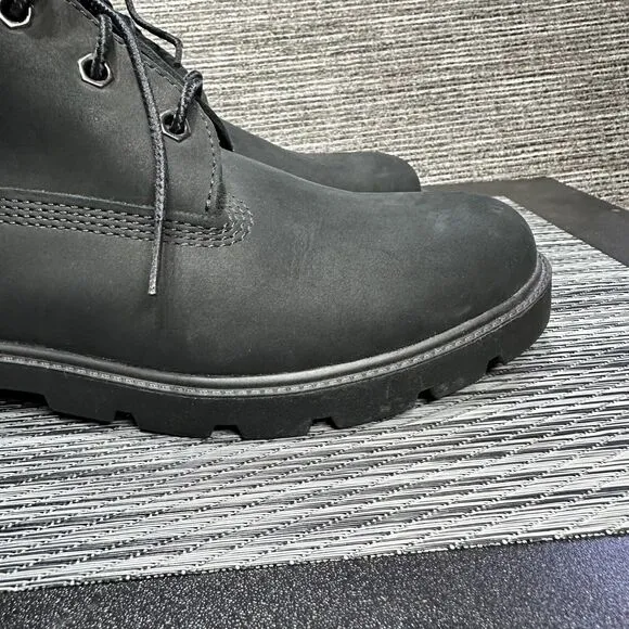 Timberland Classic 10910 Leather Waterproof Hiking Boots Black Boys Size 6.5