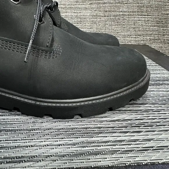 Timberland Classic 10910 Leather Waterproof Hiking Boots Black Boys Size 6.5