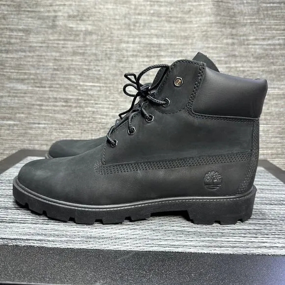 Timberland Classic 10910 Leather Waterproof Hiking Boots Black Boys Size 6.5