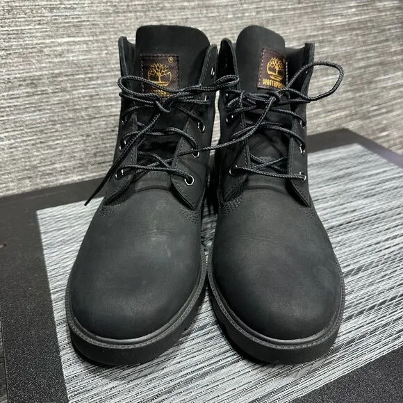 Timberland Classic 10910 Leather Waterproof Hiking Boots Black Boys Size 6.5
