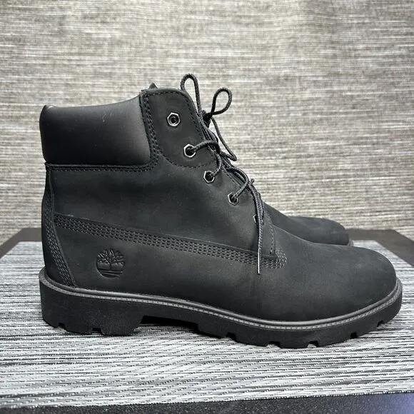 Timberland Classic 10910 Leather Waterproof Hiking Boots Black Boys Size 6.5