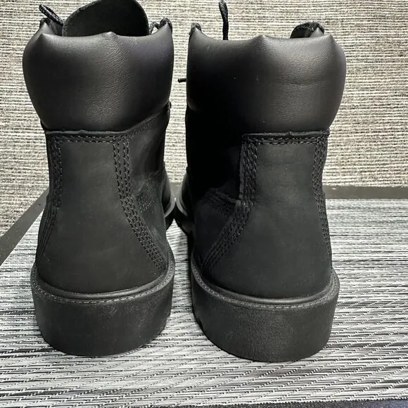 Timberland Classic 10910 Leather Waterproof Hiking Boots Black Boys Size 6.5