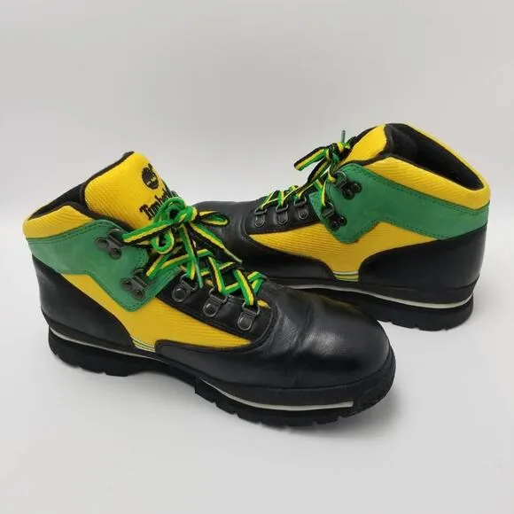 Timberland Euro Hiker Island Wheat Boots Color Block Black Green Yellow