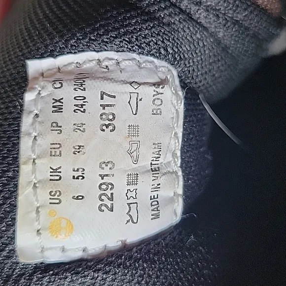 Timberland hiking boots, size 6 boys