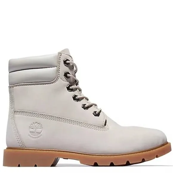 Timberland Linden Woods Light Taupe 6&quot; Waterproof Ankle Boots Bootie Shoes 8 NEW