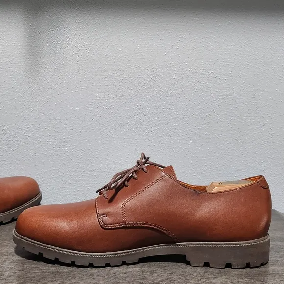 TIMBERLAND Oxford Shoes Mens 11.5  Brown Leather Waterproof Lug Sole Casual