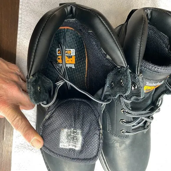 Timberland Pro Pitboss 6 Inch Work Boots Mens 11.5W Black Steel Toe Industrial