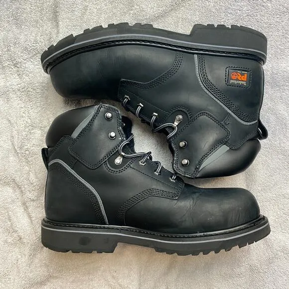 Timberland Pro Pitboss 6 Inch Work Boots Mens 11.5W Black Steel Toe Industrial