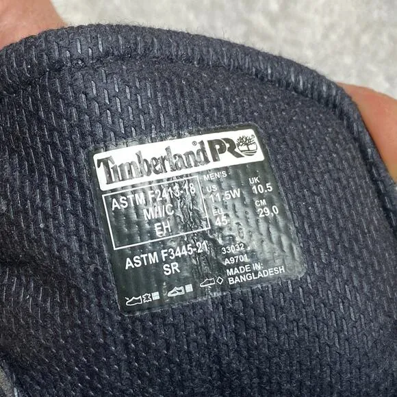 Timberland Pro Pitboss 6 Inch Work Boots Mens 11.5W Black Steel Toe Industrial