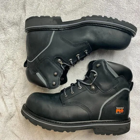 Timberland Pro Pitboss 6 Inch Work Boots Mens 11.5W Black Steel Toe Industrial