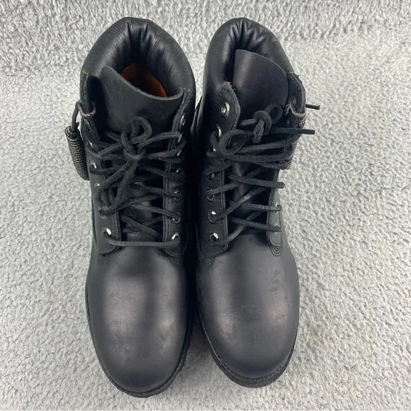 Timberland Waterproof Boot Men's 7.5M 6&quot; Premium Leather Black Smooth‎ Lace Up