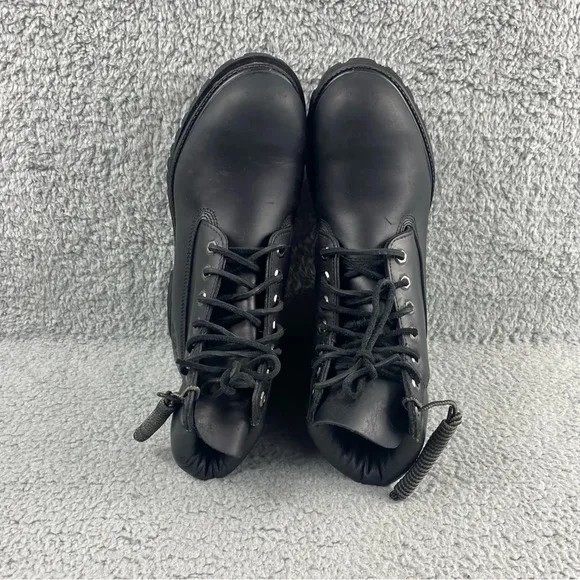Timberland Waterproof Boot Men's 7.5M 6&quot; Premium Leather Black Smooth‎ Lace Up