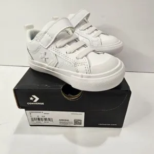 TODDLER CONVERSE PRO BLAZE STRAP/ INFANT WHITE/WHITE A08751C /Size 5/ NEW IN BOX