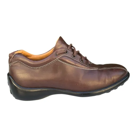 Tod's brown leather lace-up Casual Sneaker, walking shoes Mens 8.5