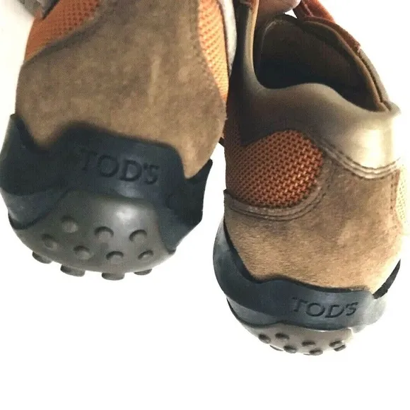 Tod's | Suede Lace Up Mesh Shoes Womens Size 40 Orange Pointy Toe Casual