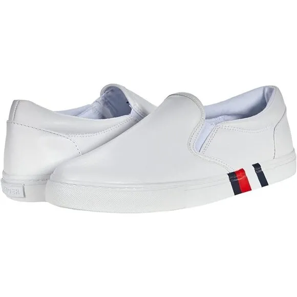 TOMMY Hilfiger BNWOT white faux leather slip on &quot;Leysi&quot; NEW