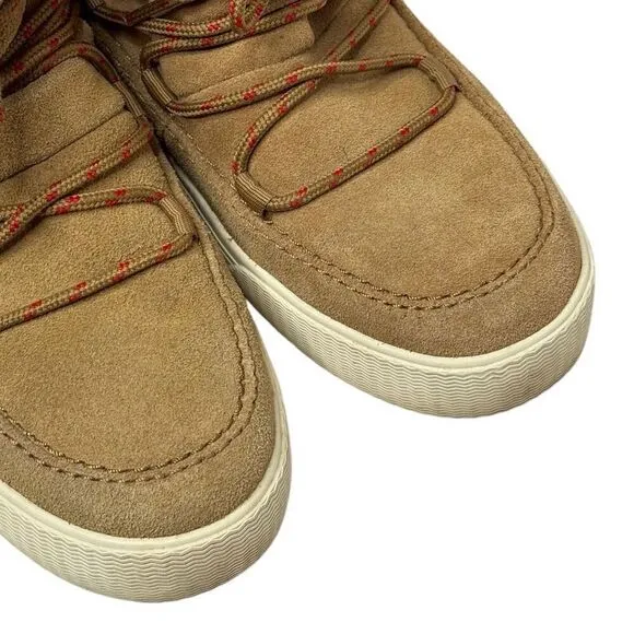 Toms alpine lace up short boots in tan suede size 8