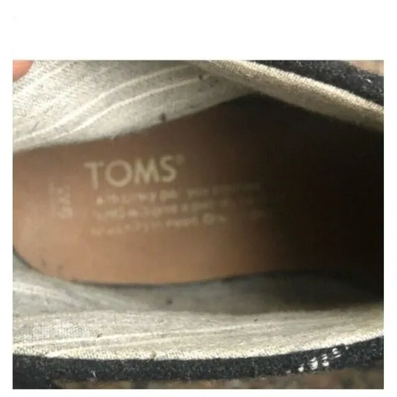 TOMS Leila Black Suede Ankle Boot Women's Shoes Size 6 Pull On Booties Zipper