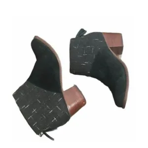 TOMS Leila Black Suede Ankle Boot Women's Shoes Size 6 Pull On Booties Zipper