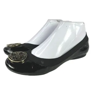 Tory Burch Black Patent Leather Flats US 6.5 Ballet Slip-On Shoes
