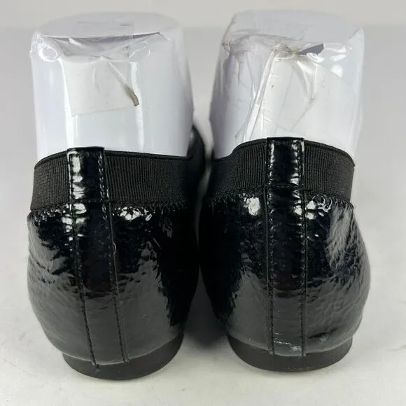Tory Burch Black Patent Leather Flats US 6.5 Ballet Slip-On Shoes