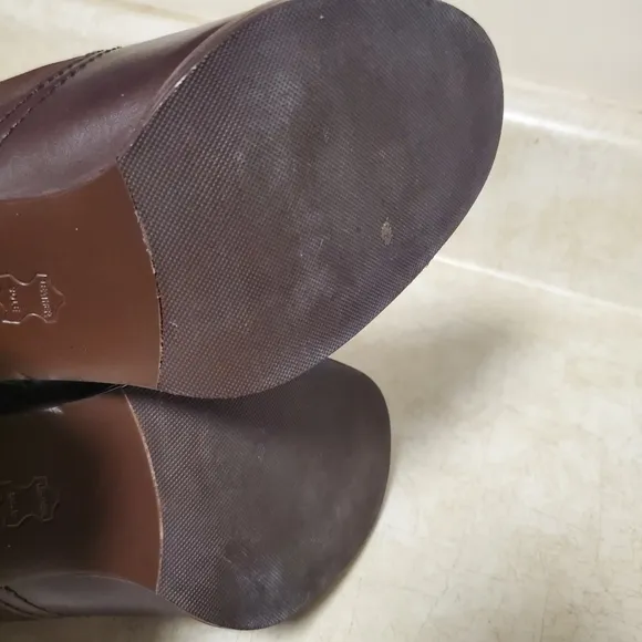 Tory Burch Brown Leather Bootie Block Heel