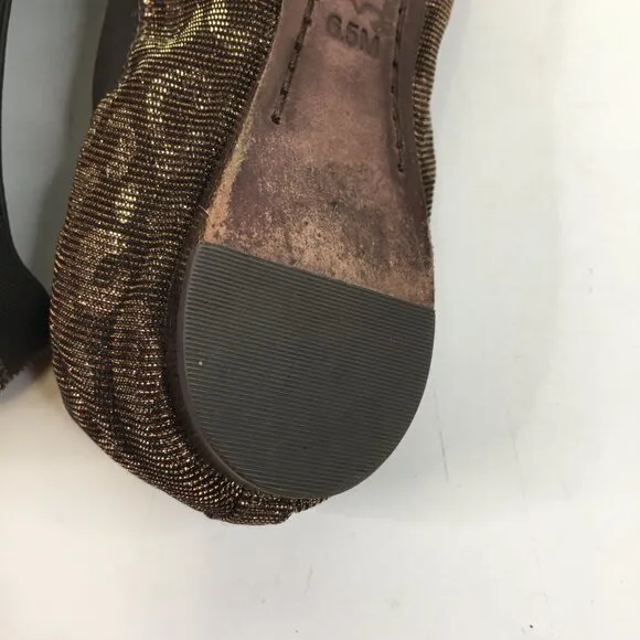Tory Burch Caroline 2 Ballet Flats in Bronze Leopard Size 6.5M