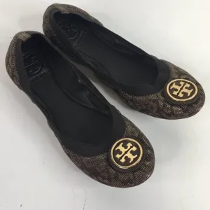Tory Burch Caroline 2 Ballet Flats in Bronze Leopard Size 6.5M