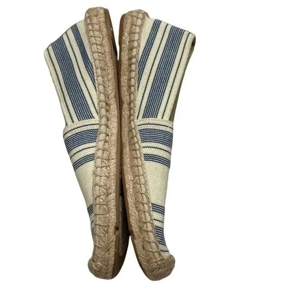 Tory Burch Espadrilles Flats shoes cream with blue stripes 7.5