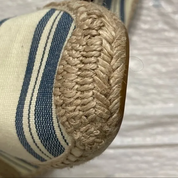 Tory Burch Espadrilles Flats shoes cream with blue stripes 7.5