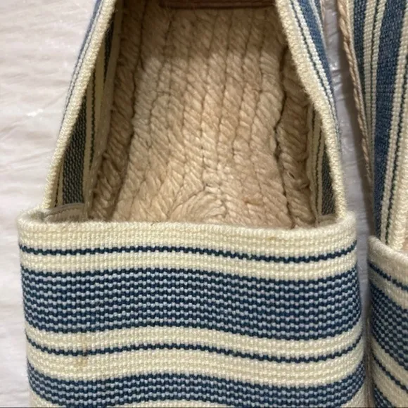 Tory Burch Espadrilles Flats shoes cream with blue stripes 7.5