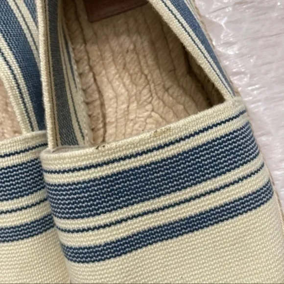 Tory Burch Espadrilles Flats shoes cream with blue stripes 7.5