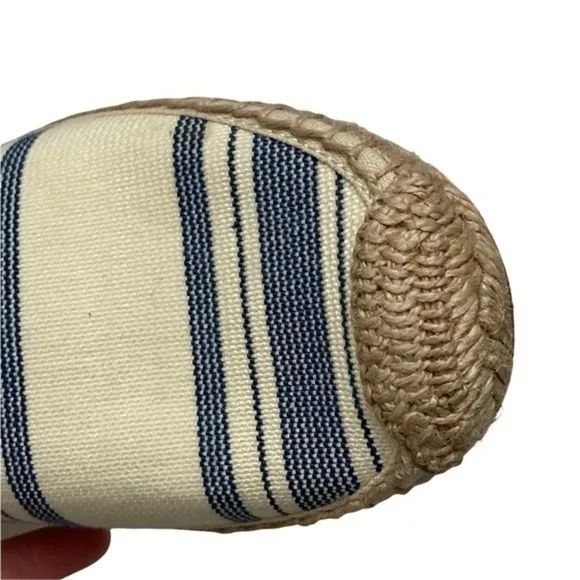 Tory Burch Espadrilles Flats shoes cream with blue stripes 7.5
