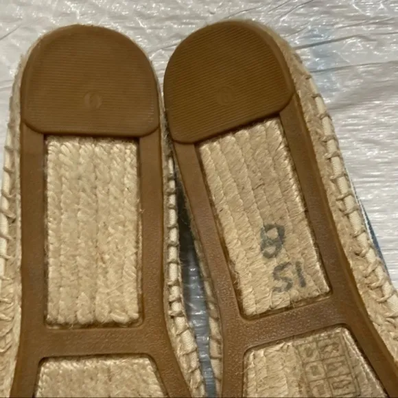 Tory Burch Espadrilles Flats shoes cream with blue stripes 7.5