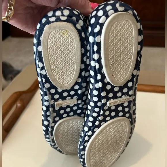 Tory Burch Navy Polka Dot Ballet Flats