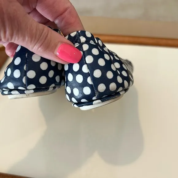 Tory Burch Navy Polka Dot Ballet Flats