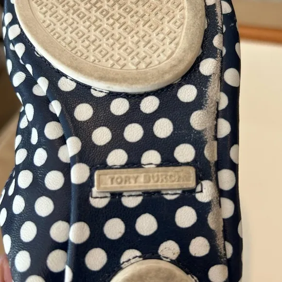Tory Burch Navy Polka Dot Ballet Flats