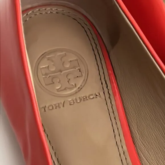Tory Burch Orange Patent Leather Ballet Flats Size 7M