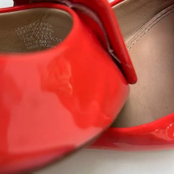 Tory Burch Orange Patent Leather Ballet Flats Size 7M